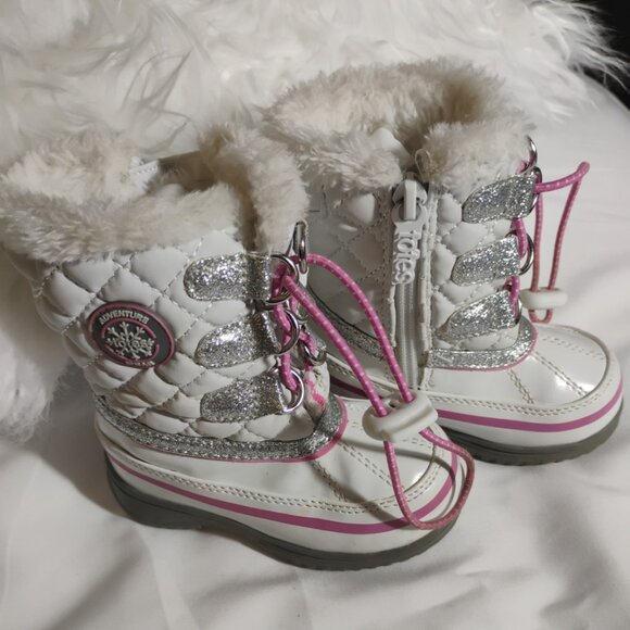 Totés Adventure Gear Toddler Girls Winter Boots Faux Fur Lined Size 5 - Picture 3 of 5